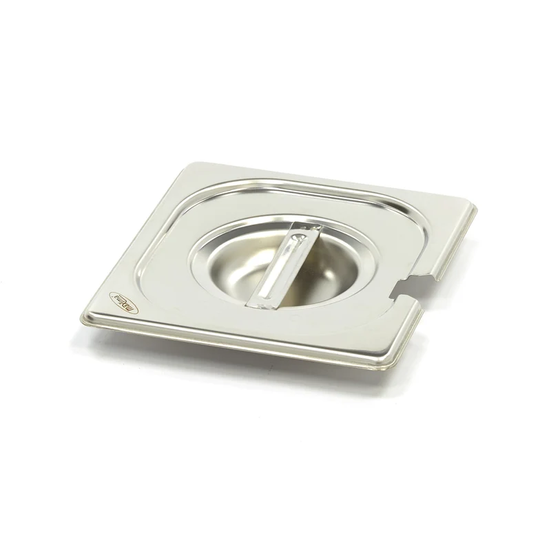 Couvercle gastronorm - 1/6 GN - acier inoxydable - avec ouverture pour cuillère
