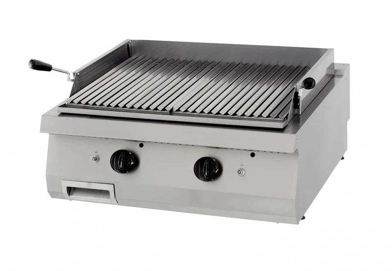 gril en pierre de lave - unité double - profondeur 70 cm - gaz