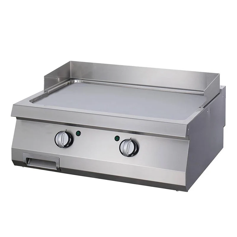 Plancha - chrome lisse - unité double - profondeur 70 cm - électrique