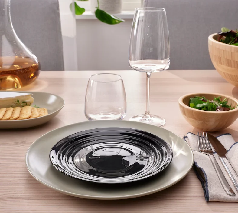 NÄTBARB Side plate, black, 19 cm