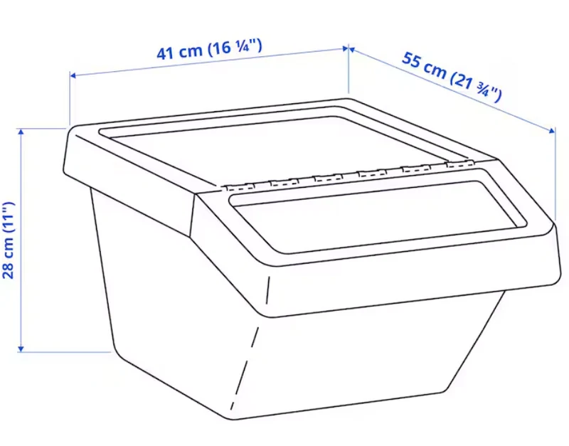 SORTERA Waste sorting bin with lid, white, 37 l