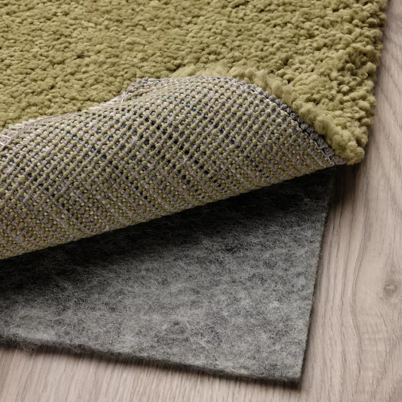 SKRIFTSPRÅK Rug, low pile, beige-green/dark blue, 133x195 cm
