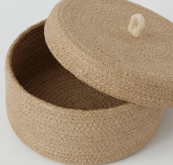 LJUNGAN Basket with lid, 20x10 cm