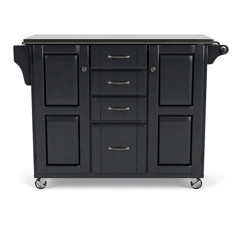 Create-a-Cart Black Kitchen Cart