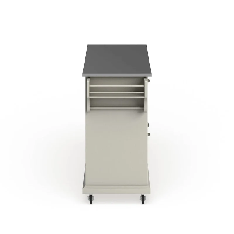 Crosley White Finish Stainless Steel Top Kitchen Cart and Island - 18d x 51.5w x 36h