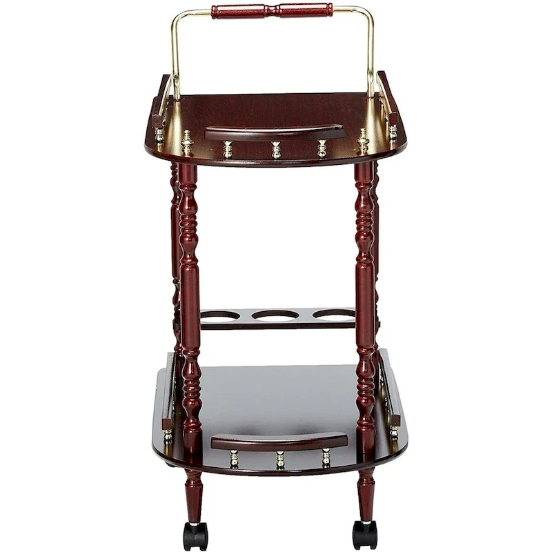 2-Tier Serving Cart, Brown - 31.25 H x 24.75 W x 15.75 L Inches