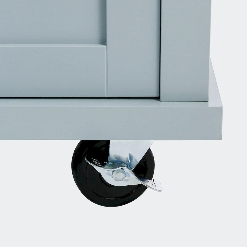 Kitchen Cart with Rubber wood Drop-Leaf Countertop