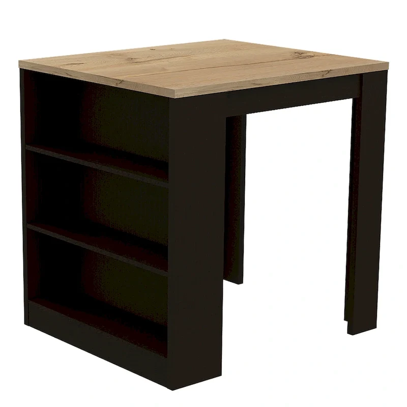 TUHOME Tanna Kitchen Counter Island with 3 Shelves - 36 W x 31L