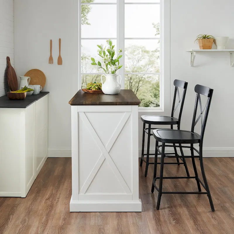 Crosley Clifton Kitchen Island W/Camille Stools - 50d x 47.75w x 36.25h