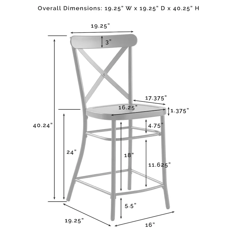 Crosley Clifton Kitchen Island W/Camille Stools - 50d x 47.75w x 36.25h