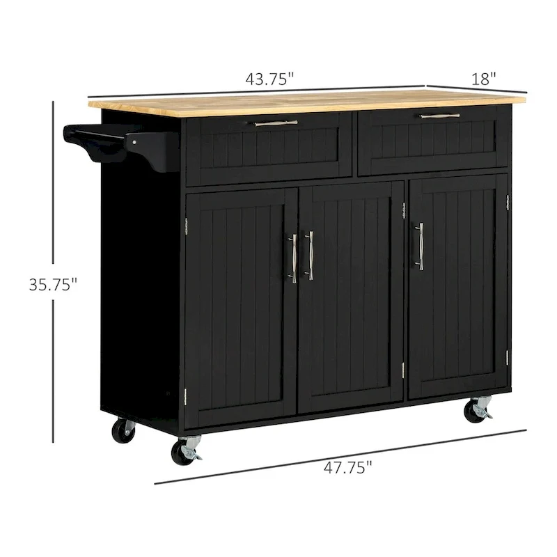 Mobile Kitchen Island with Storage