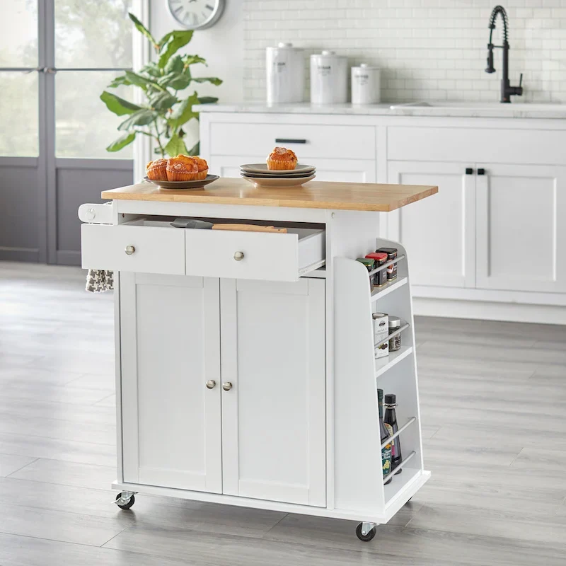 Simple Living White Sonoma Kitchen Cart