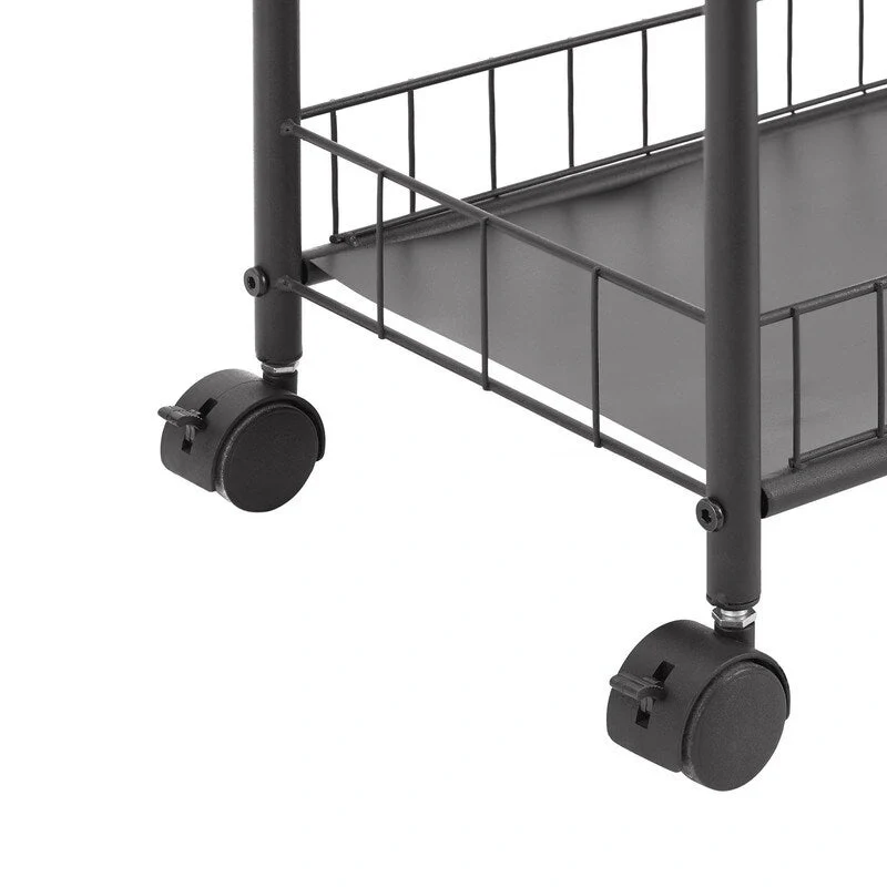 Mieres Slim Rolling Storage Cart, Multifunction Storage Trolley, Mobile Shelving Utility Rolling Cart with Lockable Wheels