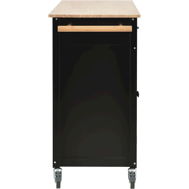 Kitchen Island Cart with Solid Wood Top