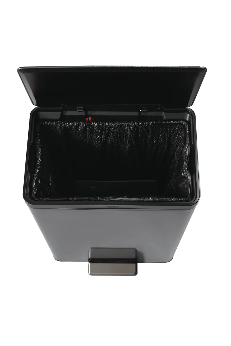 POUBELLE 45L ELITE CHARBON A PEDALE INOX