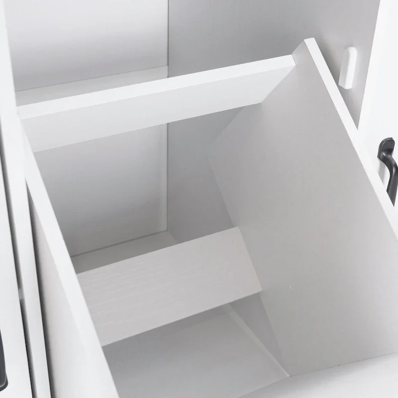 Kitchen Island with Trash Can Storage and Adjustable Shelf