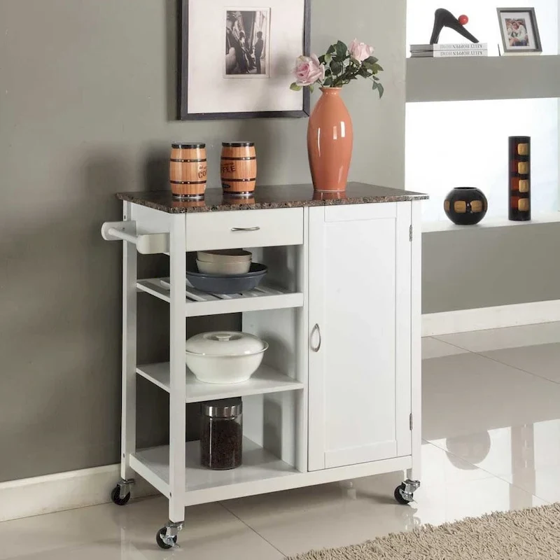 Porch & Den Ringsby Wooden 3-shelf Kitchen Cart