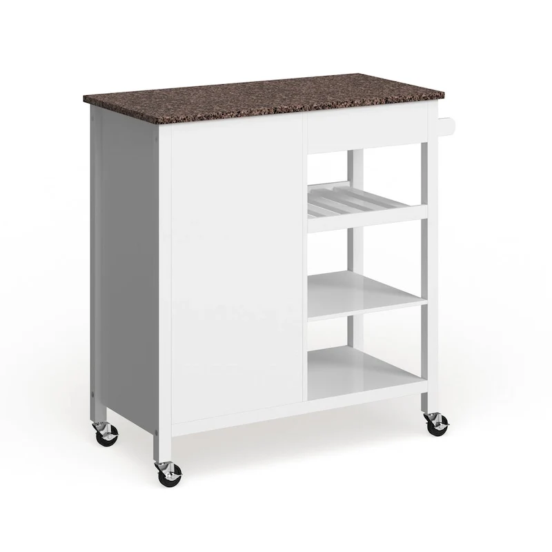 Porch & Den Ringsby Wooden 3-shelf Kitchen Cart