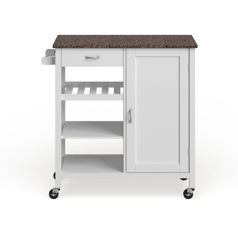 Porch & Den Ringsby Wooden 3-shelf Kitchen Cart