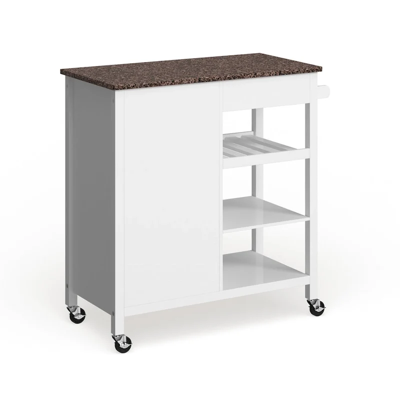 Porch & Den Ringsby Wooden 3-shelf Kitchen Cart