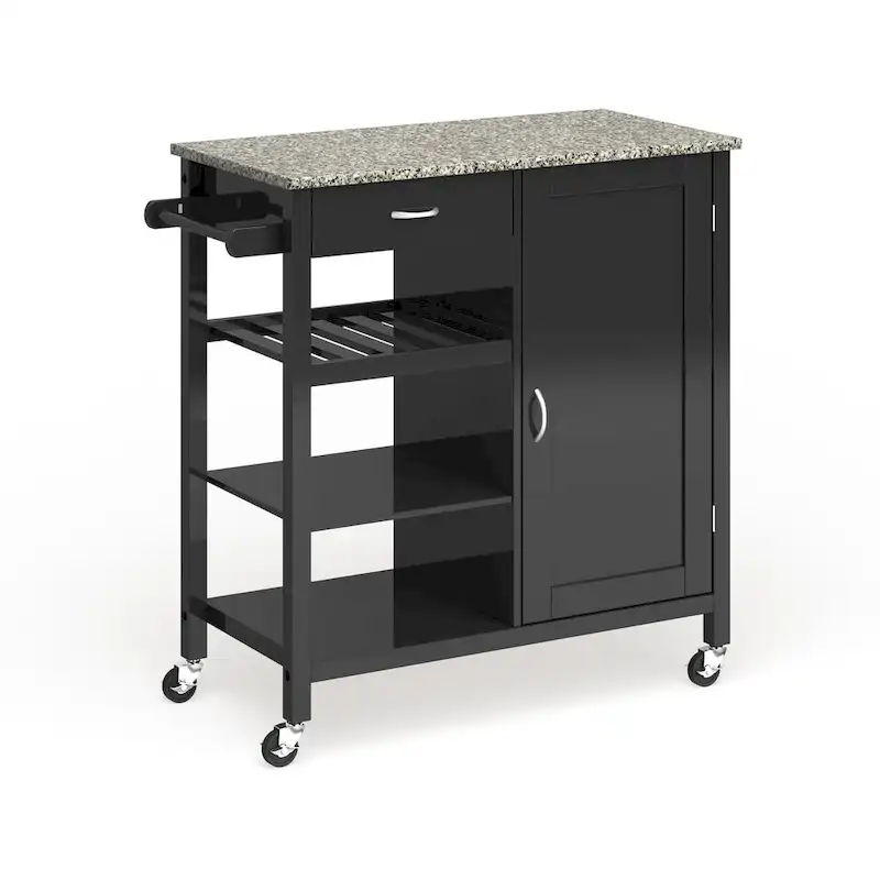 Porch & Den Ringsby Wooden 3-shelf Kitchen Cart
