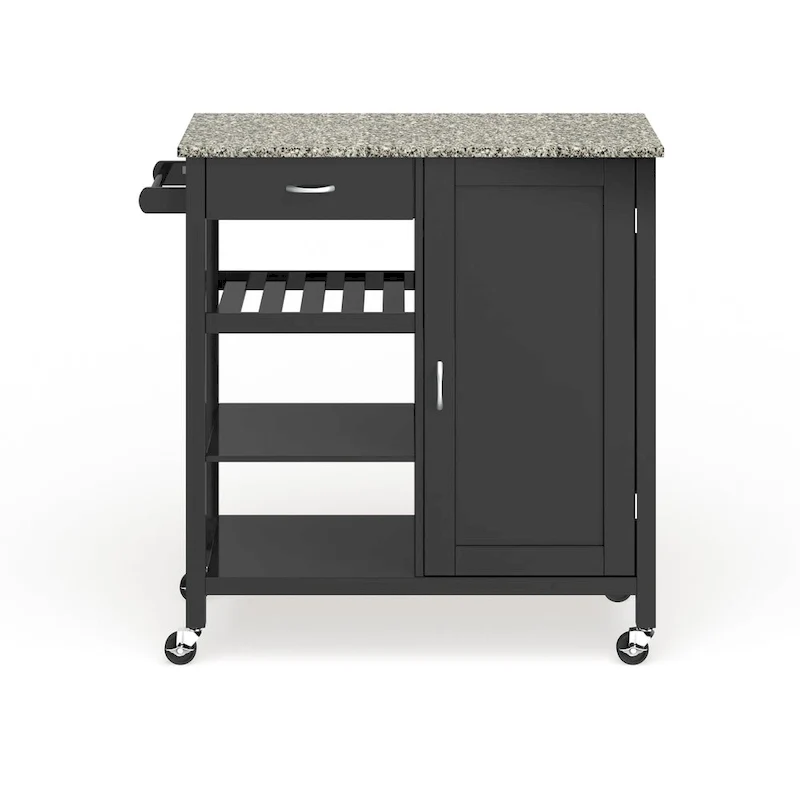 Porch & Den Ringsby Wooden 3-shelf Kitchen Cart