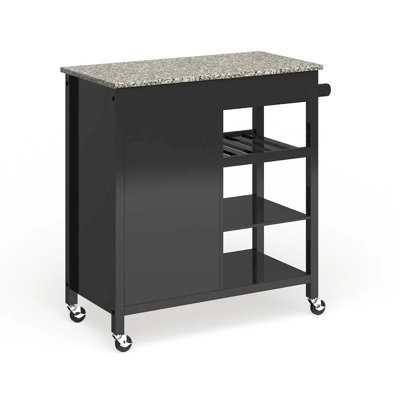 Porch & Den Ringsby Wooden 3-shelf Kitchen Cart
