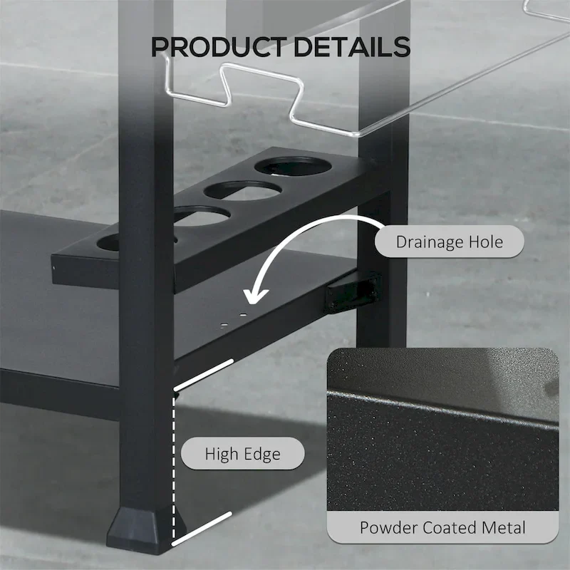Outdoor Grill Cart with Foldable Side Table