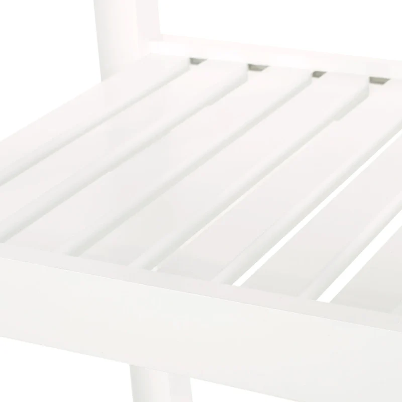 Contemporary Multifunctional Kitchen Cart with Rubberwood Top, Open Slat Shelving, Rolling Casters, Drawer and Towel Holder