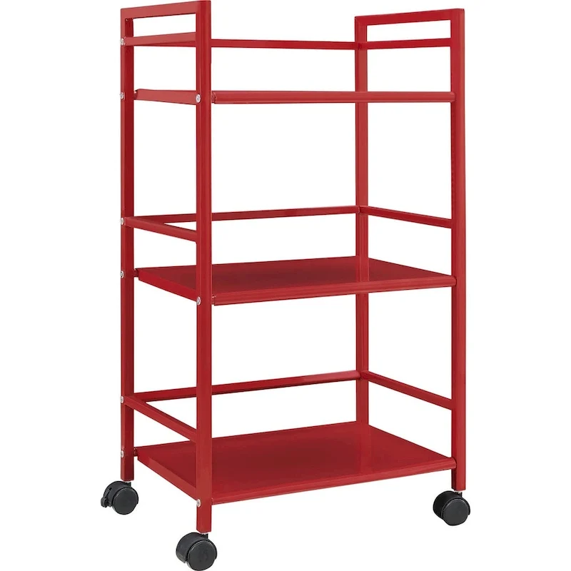 Avenue Greene Emerald 3 Shelf Metal Rolling Utility Cart