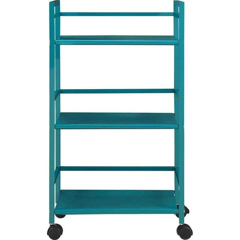 Avenue Greene Emerald 3 Shelf Metal Rolling Utility Cart