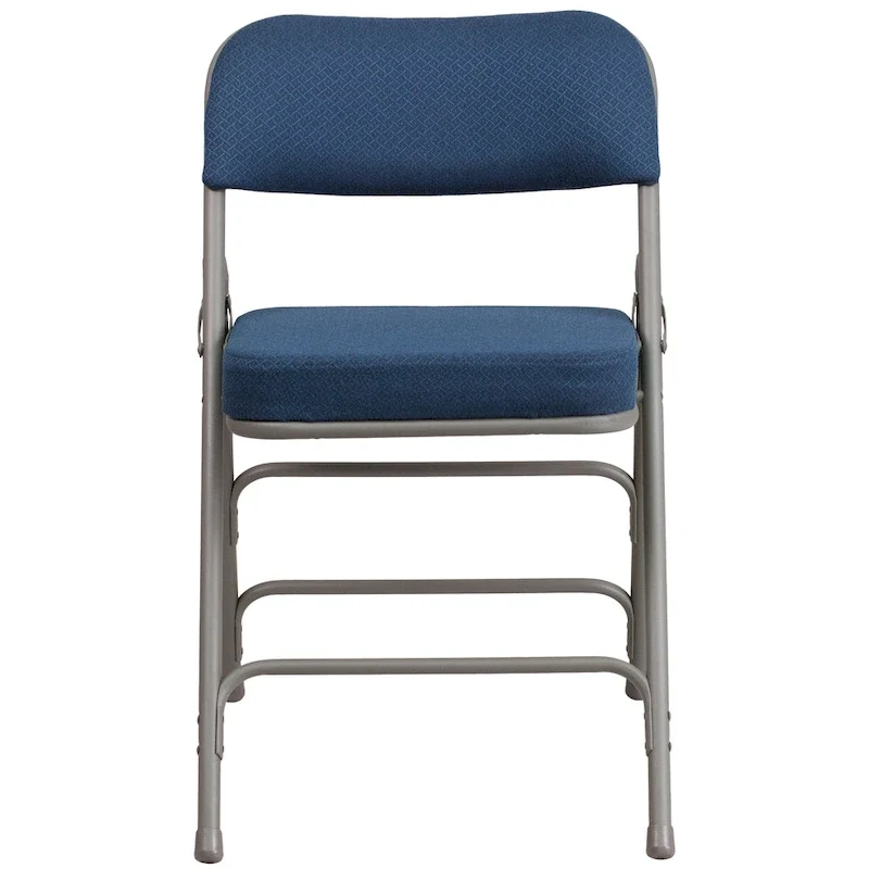 4 Pack Curved Triple Braced & Hinged Fabric Upholstered Metal Folding Chair