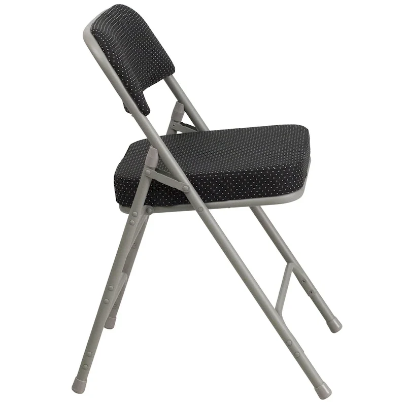 4 Pack Curved Triple Braced & Hinged Fabric Upholstered Metal Folding Chair