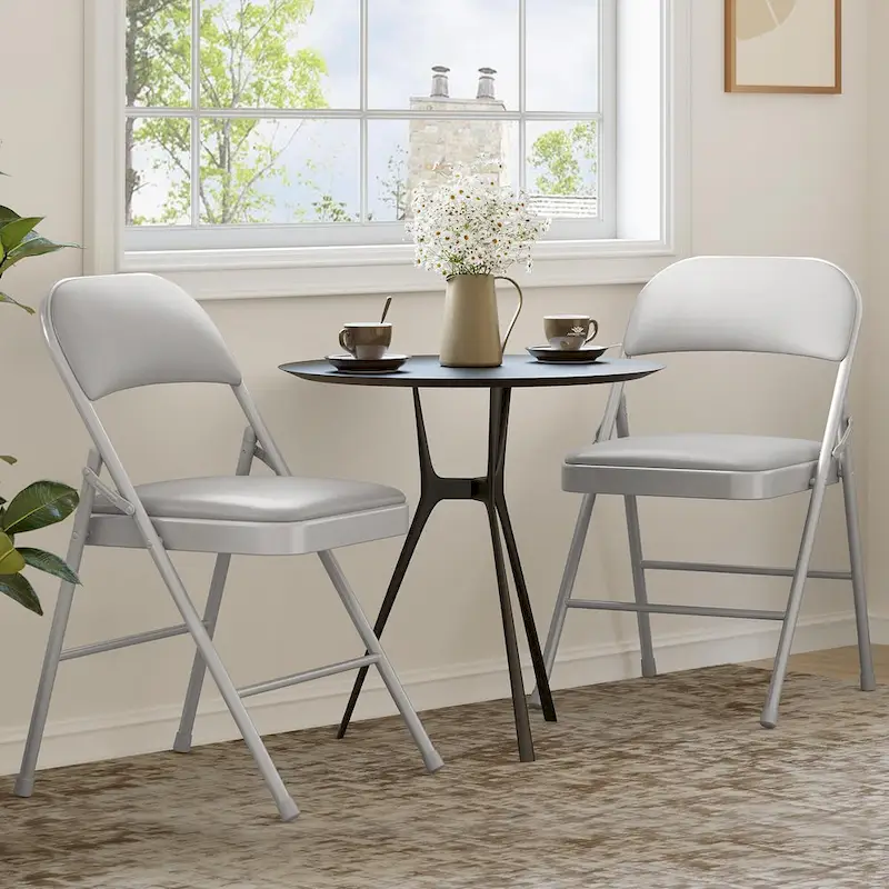 Folding Chairs 2/4 Pack With Padded Cushion and Back