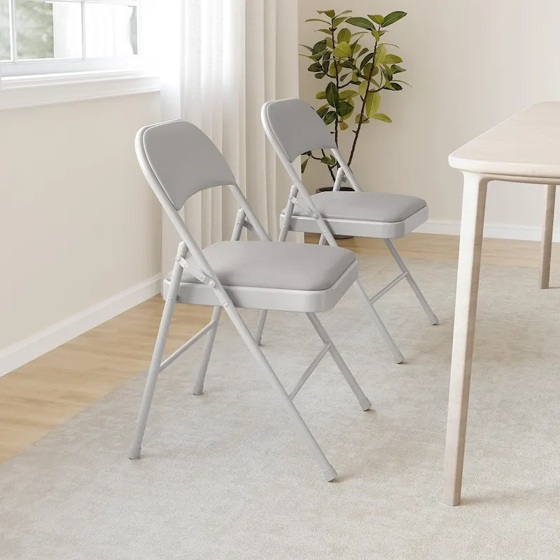 Folding Chairs 2/4 Pack With Padded Cushion and Back