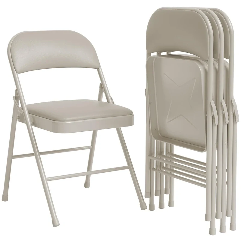 Folding Chairs 2/4 Pack With Padded Cushion and Back