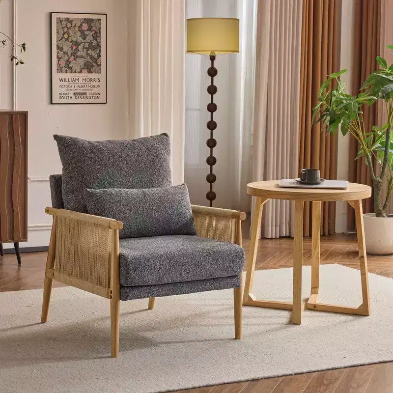 Fauteuil d'appoint en chenille avec coussin