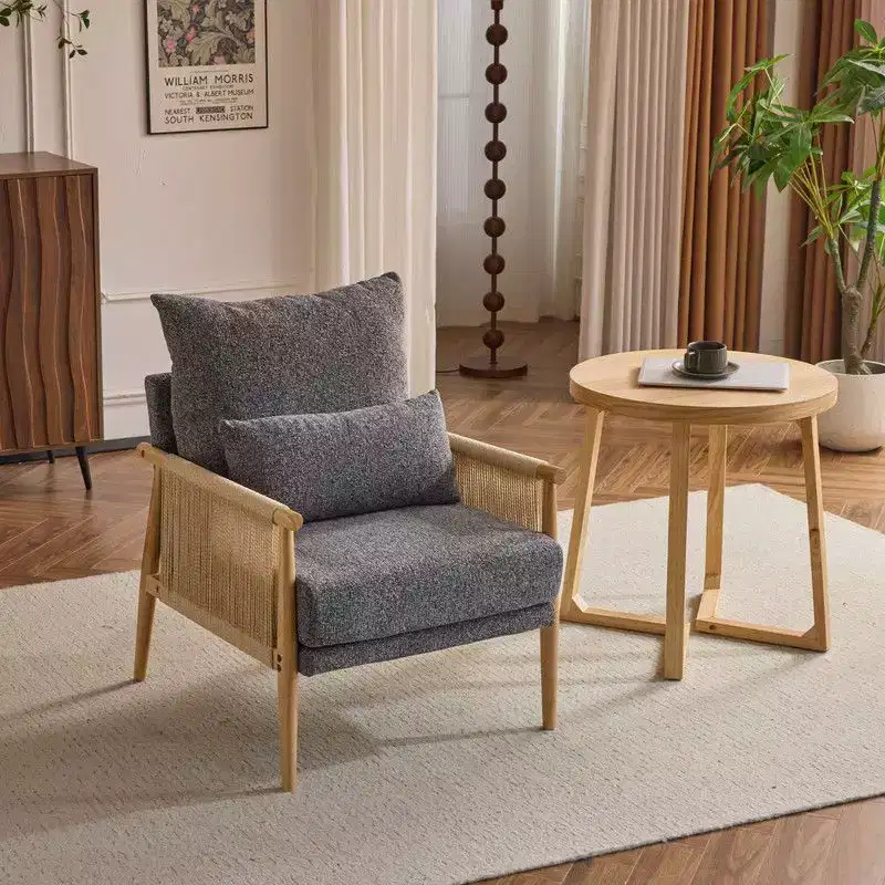 Fauteuil d'appoint en chenille avec coussin