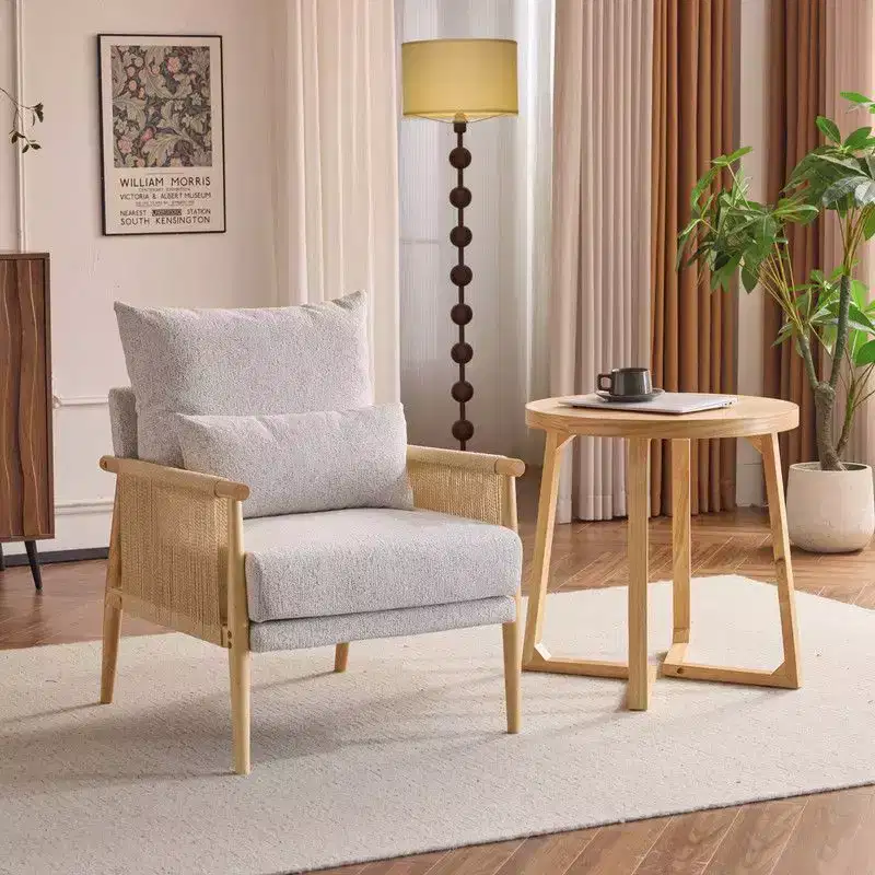 Fauteuil d'appoint en chenille avec coussin