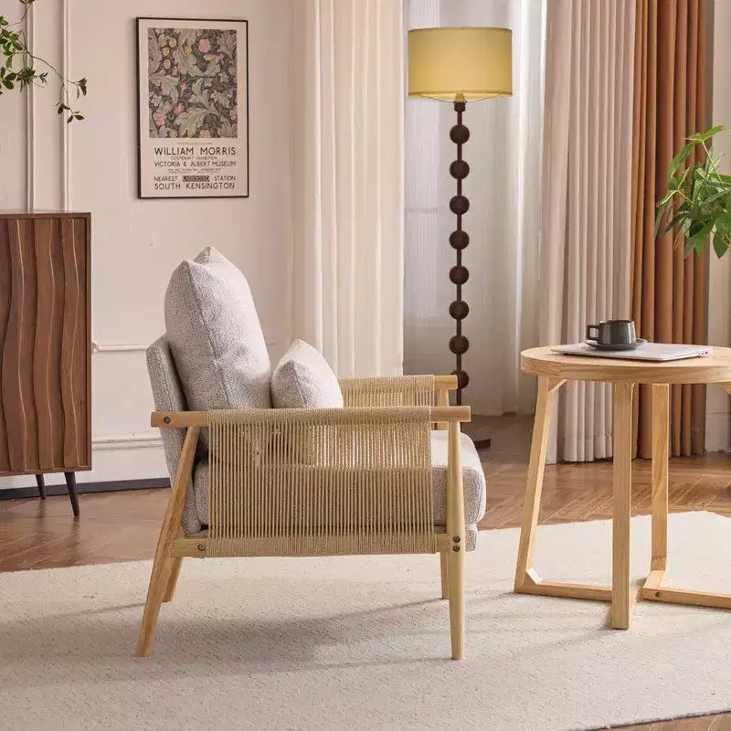 Fauteuil d'appoint en chenille avec coussin