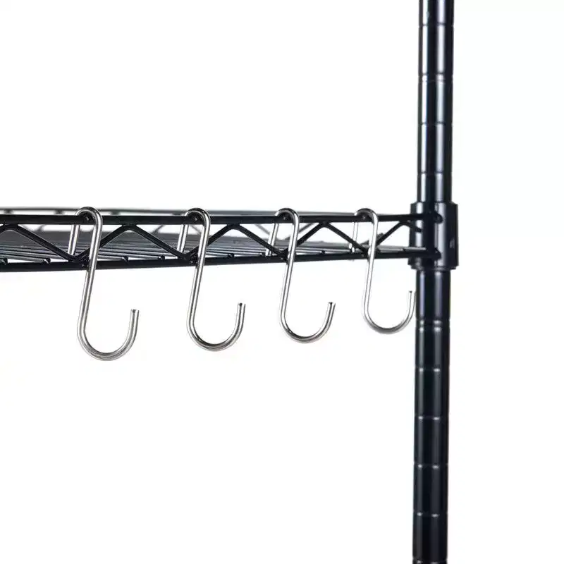 Étagère modulable à 5 niveaux en métal noir, robuste