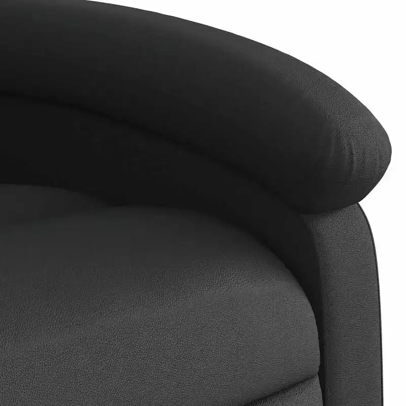 Fauteuil inclinable électrique releveur en cuir noir avec massage et inclinaison manuelle