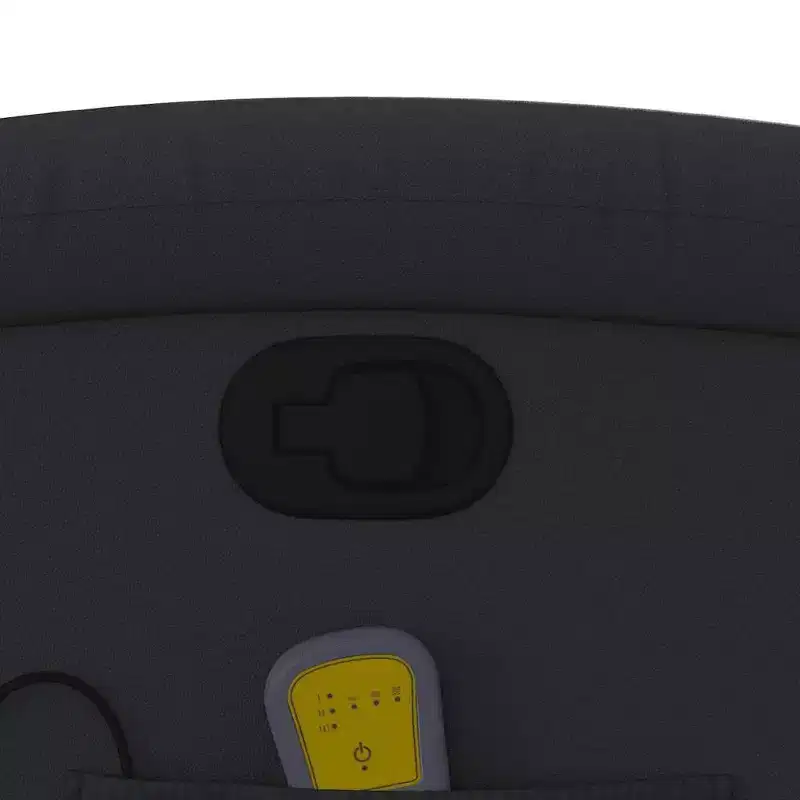 Fauteuil inclinable électrique releveur en cuir noir avec massage et inclinaison manuelle