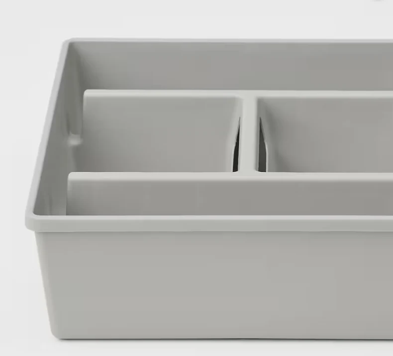 FANGGRODA Insert with compartments, light gray, 30x30x11 cm