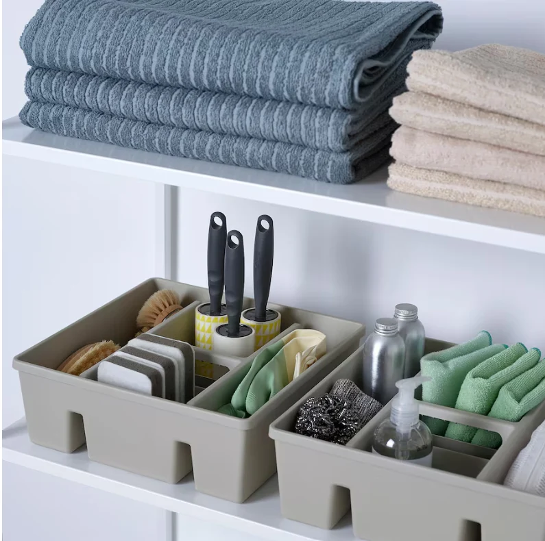 FANGGRODA Insert with compartments, light gray, 30x30x11 cm