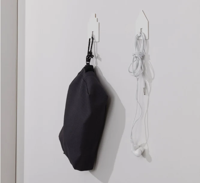 TIPPVAGN Hook, self-adhesive, house/white, set of 2