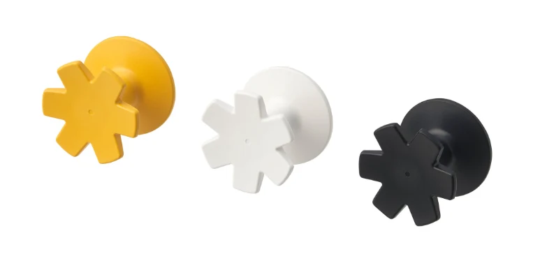 JORDBORR Hooks set of 3, self-adhesive, snowflake/multicolor
