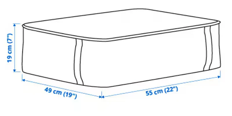 SÄCKKÄRRA Storage case, multicolour, 55x49x19 cm