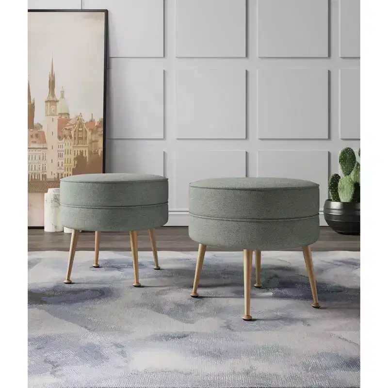 Pouf rembourré en tissu de polyester mélangé