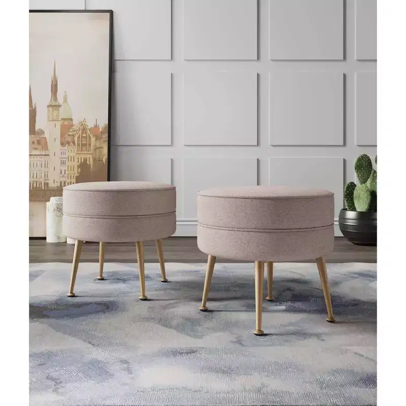Pouf rembourré en tissu de polyester mélangé